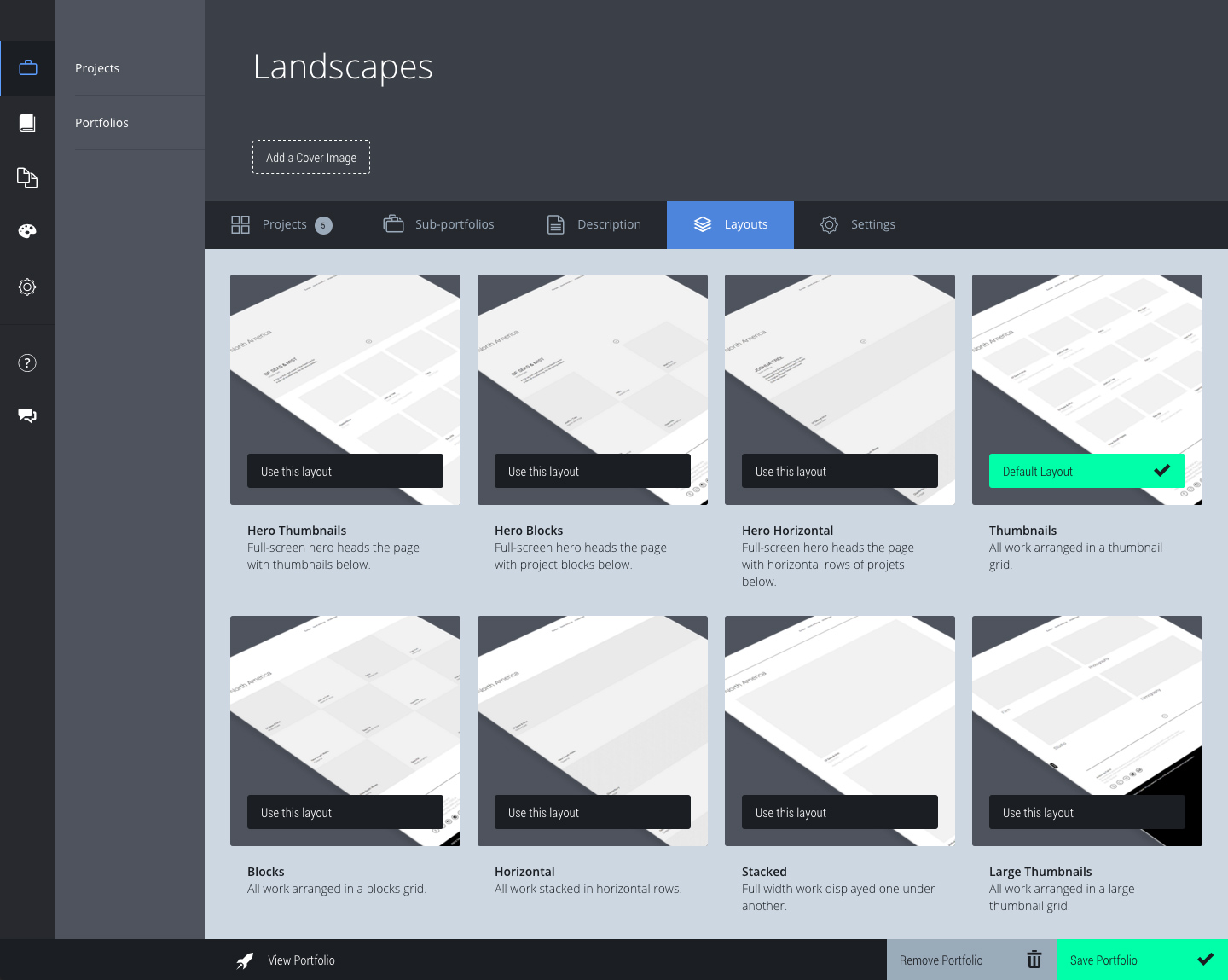 Portfolio and Sub-portfolio Layouts - Fabrik
