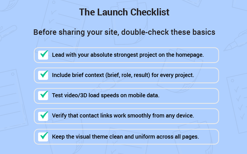 The Launch Checklist for design tips