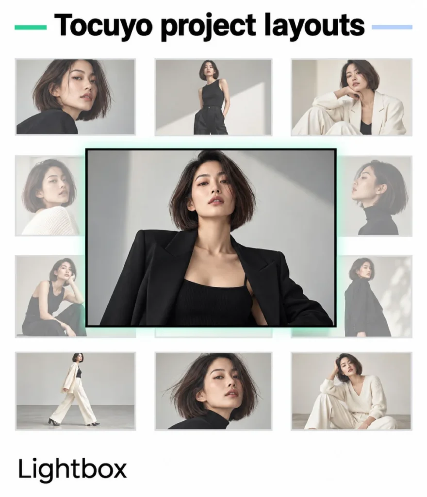 Tocuyo fashion lightbox layout